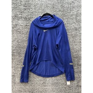 Nike BV9215 455 Blue Glam Dunk Funnel‎ Neck Women Running Training Top Size M